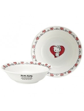 Tigela branca Hello Kitty com corações