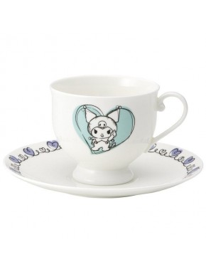 Conjunto de xícara e pires Sanrio Kuromi Bone China