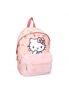 Mochila rosa de Hello Kitty con bolsillo peluche