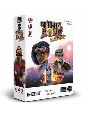 Caja del juego de mesa Time Bomb Evolución con personajes