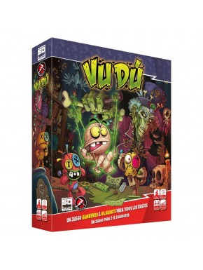 Caja del juego de mesa Vudú con ilustraciones coloridas y divertidas