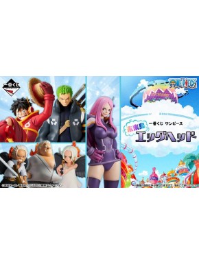 Ichiban Kuji One Piece Future Island com figuras de personagens