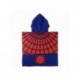Poncho en microfibre Spiderman rouge avec design de toile