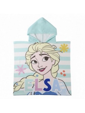 Poncho en microfibre Reine des Neiges avec Elsa et Anna