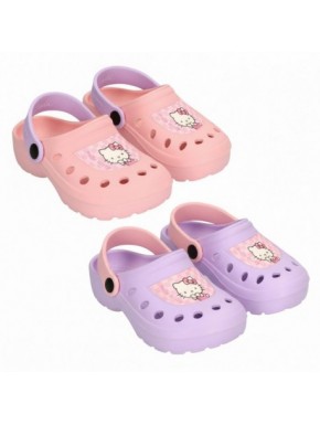 Tamancos Hello Kitty em rosa e lilás para meninas