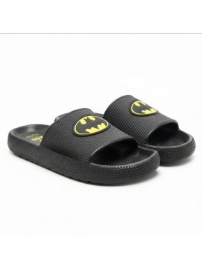 Claquettes noires Batman avec logo jaune