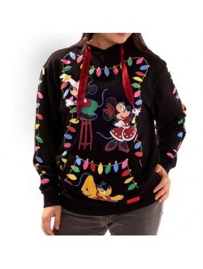 Sudadera con capucha de Mickey & friends en color negro, talla XL.