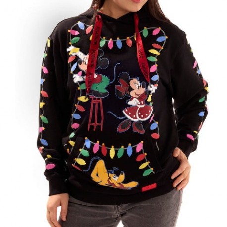 Sudadera con capucha de Mickey & friends en color negro, talla XL.