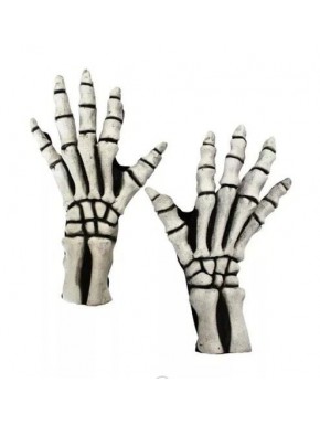 Guantes largos esqueleto blanco GHOULISH