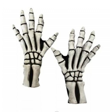 Guantes largos esqueleto blanco GHOULISH