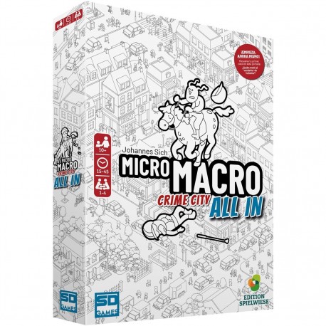 Caixa do jogo de tabuleiro Micro Macro Crime City All In