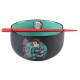 Bowl de ramen negro Demon Slayer con palillos rojos