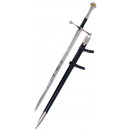 Épée fonctionnelle Andúril avec fourreau en bois