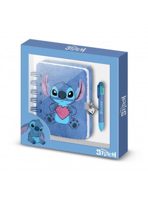 Conjunto de diário azul Lilo & Stitch com caneta