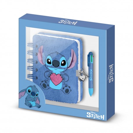 Conjunto de diário azul Lilo & Stitch com caneta