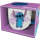 Caneca branca Disney Stitch com design de flores