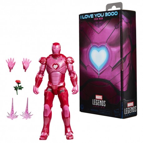 Figura Iron Man I Love You 3000 en rosa con accesorios