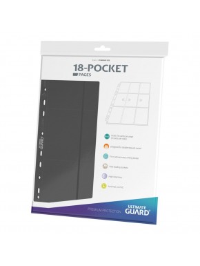 Páginas Ultimate Guard 18-Pocket Side-Loading gris para cartas