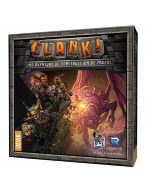 Caja del juego de mesa Clank! con ilustración de dragón