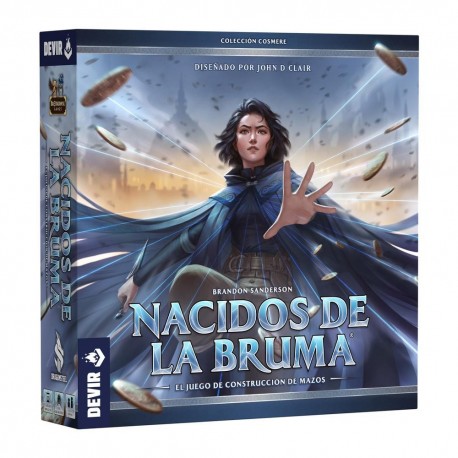 Caja y componentes del juego de mesa Nacidos de la Bruma