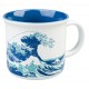 Taza de cerámica Hokusai con diseño de olas azules