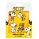 Set de 4 pins de Snoopy con esmalte