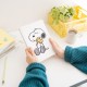 Carnet A5 Snoopy en polaire blanche