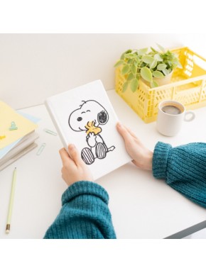 Carnet A5 Snoopy en polaire blanche