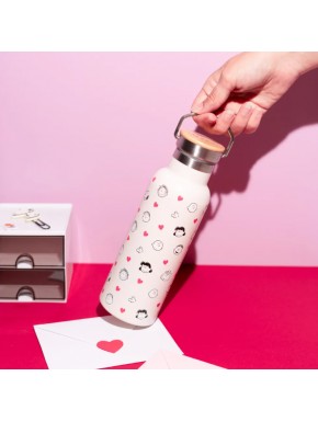 Botella metálica de Snoopy con asa y diseño Love Season