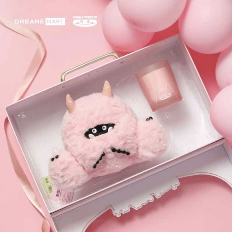 Peluche Giggle Monster rosa con vela en caja regalo