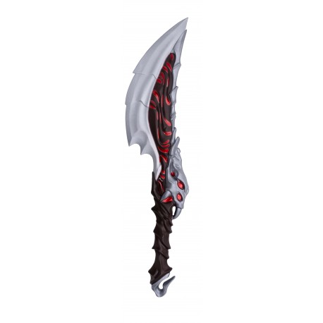 Dague Valorant avec détails rouges et marron sur support