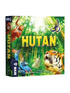 Caja del juego de mesa Hutan con diseño de jungla y animales