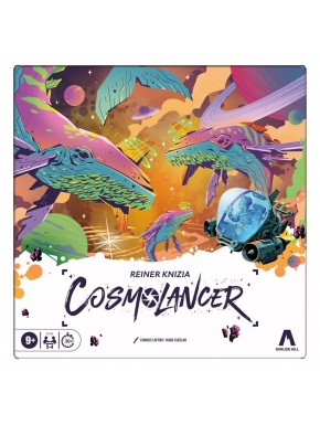 Boîte et composants du jeu de société Cosmolancer