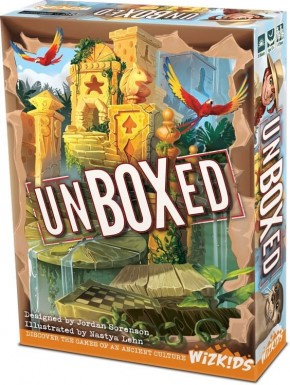 Boîte et composants du jeu de société Unboxed