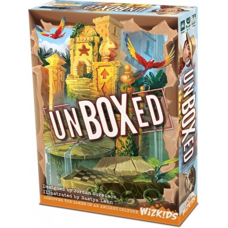 Boîte et composants du jeu de société Unboxed