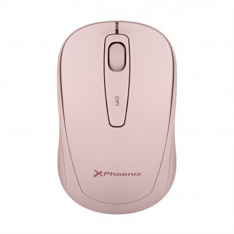 Ratón inalámbrico rosa Phoenix M250 con diseño ergonómico