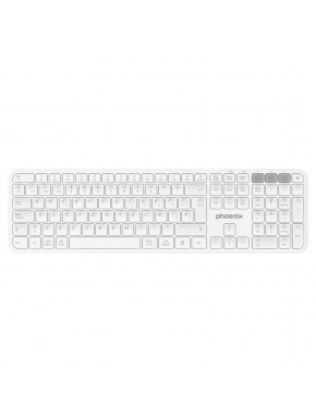 Teclado blanco inalámbrico Phoenix K300 con teclas multimedia