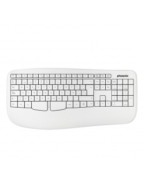 Teclado ergonómico inalámbrico Phoenix K201 blanco