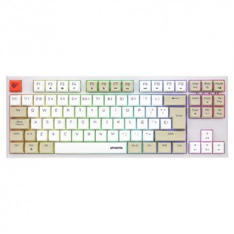Clavier gaming mécanique blanc Phoenix Royal PBT
