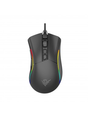 Ratón gaming negro con iluminación RGB