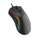 Ratón gaming negro con iluminación RGB