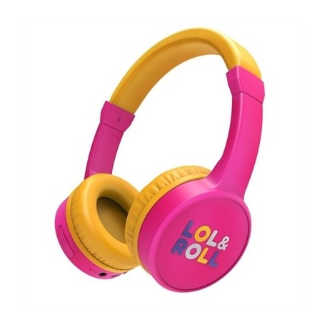 Auriculares Energy Sistem LoL&Roll Pop en color rosa y amarillo