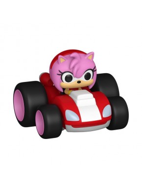 Figura de Amy Rose de metal en su coche de carreras, 5 cm
