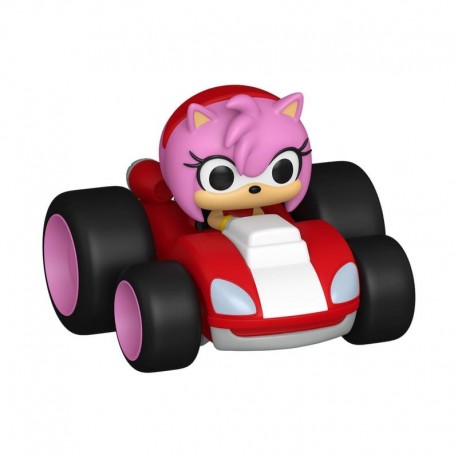 Figura de Amy Rose de metal en su coche de carreras, 5 cm