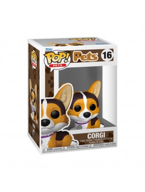 Figura Funko Pop de un corgi en caja ilustrada