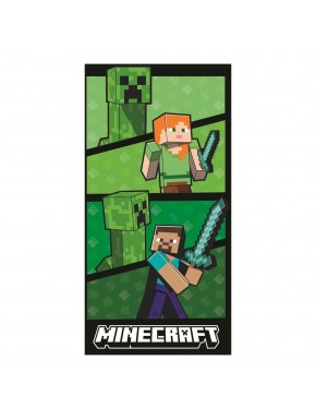 Serviette Minecraft avec personnages, 140x70 cm coton.