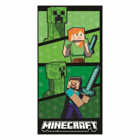 Serviette Minecraft avec personnages, 140x70 cm coton.