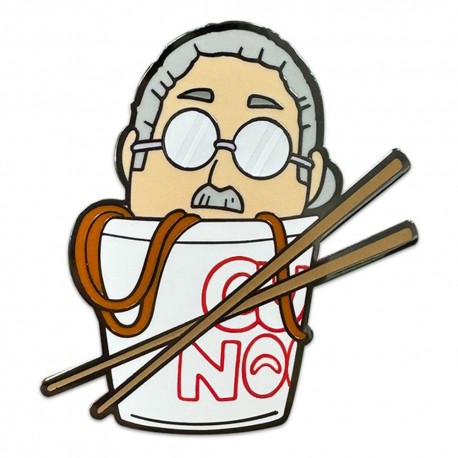 Broche en métal émaillé Sakamoto dans ramen avec baguettes