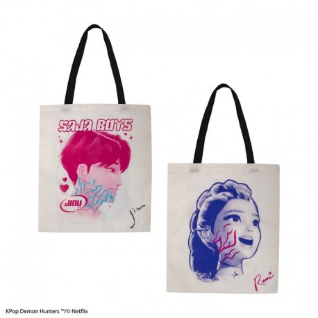 Bolsa Tote Rumi & Jinu Kpop Demon Hunters con diseño de personajes