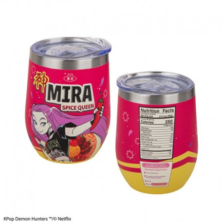 Copo térmico Mira Spice Queen KPop Demon Hunters rosa e amarelo